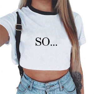 CDJLFH 2018 Summer Harajuku Crop Top T Shirt Clothes Sexy Tops For Women Clubwear Cute Croptop For Girls Top Femme