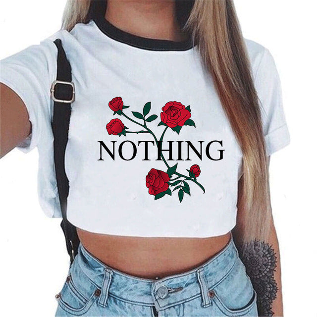 CDJLFH 2018 Summer Harajuku Crop Top T Shirt Clothes Sexy Tops For Women Clubwear Cute Croptop For Girls Top Femme