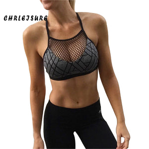 CHRLEISURE Sexy Women Bras Polyester Net Yarn Splicing Perspective Clothes Backless Streetwear Push Up Girl Bra