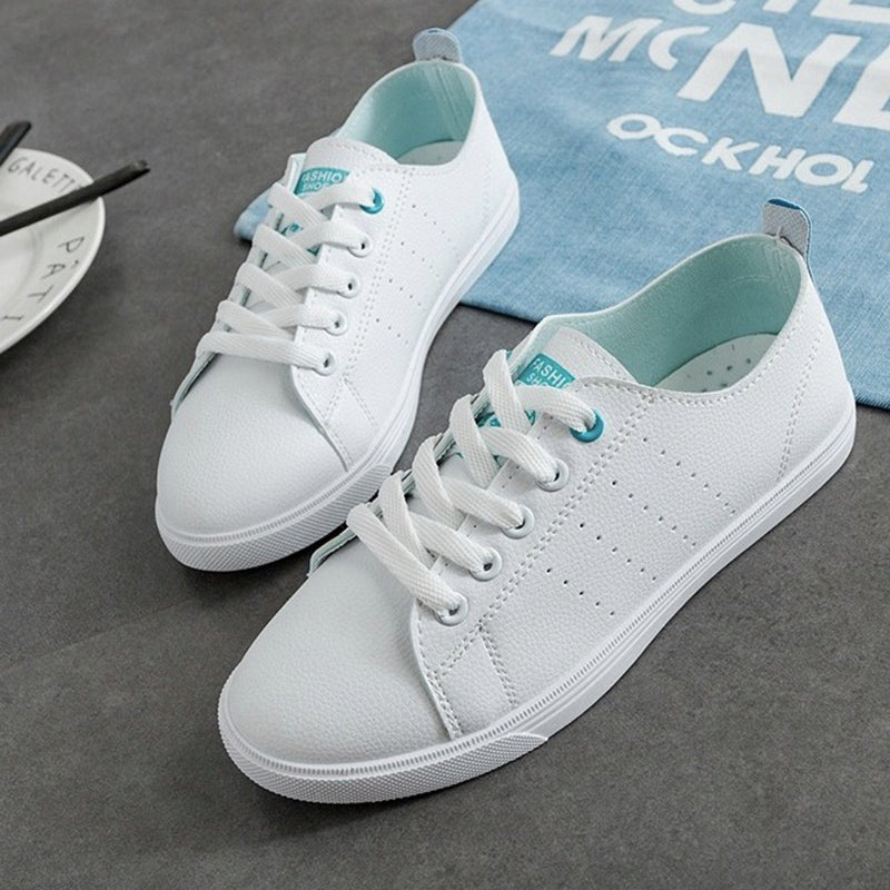 WAWFROK Women Casual Shoes Summer 2018 Spring Women Flats Shoes Fashion Breathable Vulcanization Lace-Up Women Sneakers