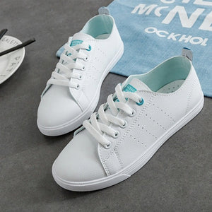 WAWFROK Women Casual Shoes Summer 2018 Spring Women Flats Shoes Fashion Breathable Vulcanization Lace-Up Women Sneakers