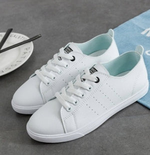 WAWFROK Women Casual Shoes Summer 2018 Spring Women Flats Shoes Fashion Breathable Vulcanization Lace-Up Women Sneakers