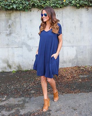 Fashion Summer Women ShortSleeve Dress Casual Sexy V-Neck Elegant Mini Dresses Clothes 2018