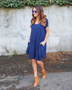 Fashion Summer Women ShortSleeve Dress Casual Sexy V-Neck Elegant Mini Dresses Clothes 2018