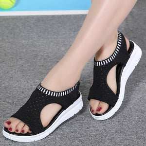 New fashion women sandals summer new platform sandal shoes breathable comfort shopping ladies walking shoes white black