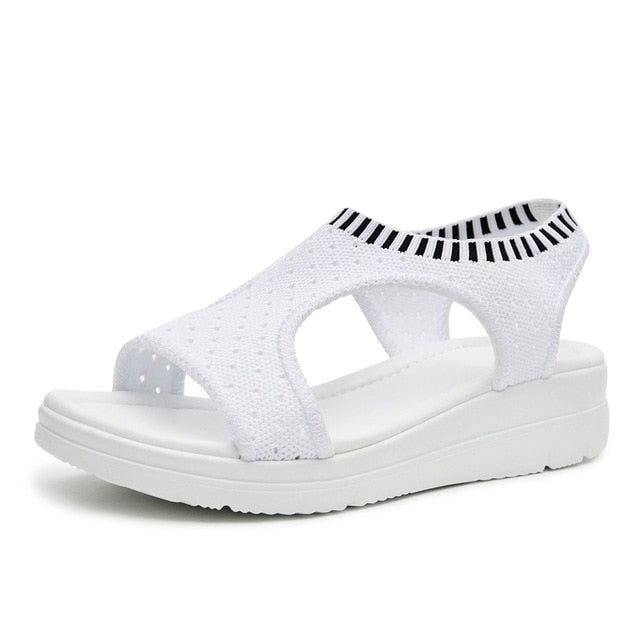 New fashion women sandals summer new platform sandal shoes breathable comfort shopping ladies walking shoes white black