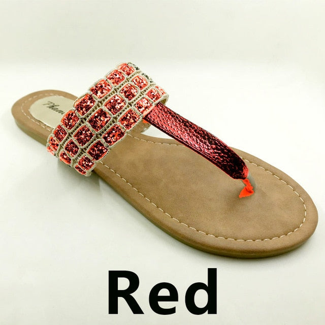 New 2018 Summer Style Shoes Women Sandals Fashion Leopard Flats Top Quality Solid Flip Flops Sexy Slippers Plus Size 6-11