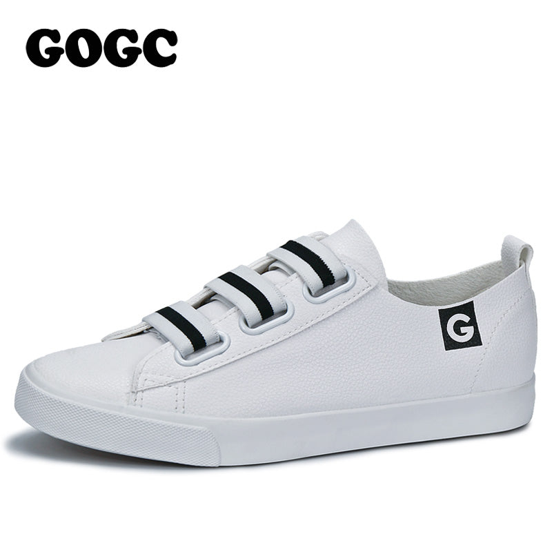 GOGC 2018 Women Flat Shoes Breathable Ladies Leather Shoes Autunm Creepers Casual Slip on Women Shoes Causal Shoes Slipony Women