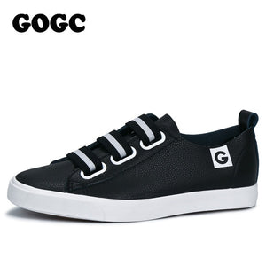 GOGC 2018 Women Flat Shoes Breathable Ladies Leather Shoes Autunm Creepers Casual Slip on Women Shoes Causal Shoes Slipony Women