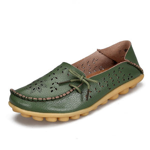 2018 Hot Women Flats Shoes Women loafers Ladies Slip on Flats 9 Color Genuine Leather Shoes Driving Casual Women Shoes Plus Size