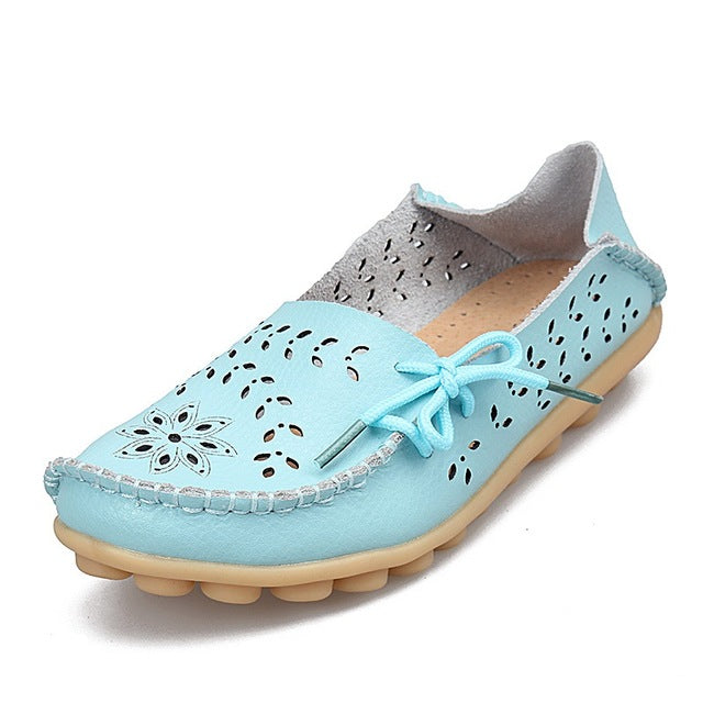 2018 Hot Women Flats Shoes Women loafers Ladies Slip on Flats 9 Color Genuine Leather Shoes Driving Casual Women Shoes Plus Size