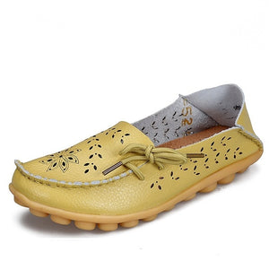 2018 Hot Women Flats Shoes Women loafers Ladies Slip on Flats 9 Color Genuine Leather Shoes Driving Casual Women Shoes Plus Size