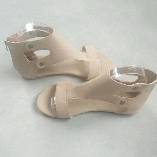 Women Shoes Soft Women Casual Summer Shoes Female Zip Plus Size 35-43 Sandals Beach Shoes Women