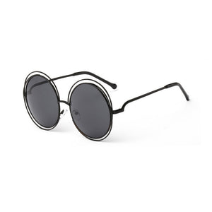 ROYAL GIRL NEW High Quality Elegant Round Wire Frame Sunglasses Women Mirror gradient Glasses shades Oversized Eyeglasses ss076