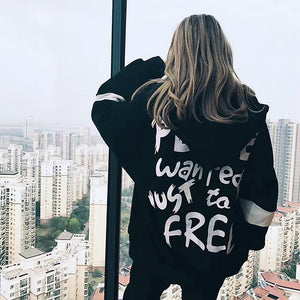 Women Long Sleeves Oversized Letter Print Harajuku Hoodies Zipper Loose Sweatshirt And Pullover Plus Size Hoody Bts Kpop Clothes