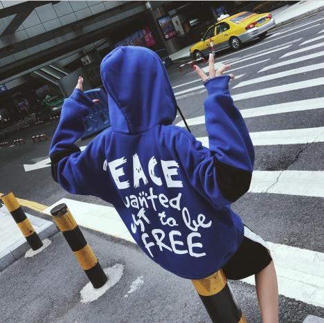 Women Long Sleeves Oversized Letter Print Harajuku Hoodies Zipper Loose Sweatshirt And Pullover Plus Size Hoody Bts Kpop Clothes